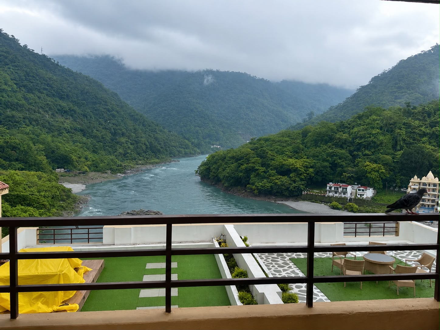 Ganga and mountain view from Aloha Oasis balcony