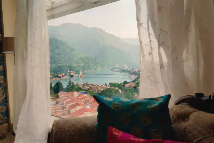 Ganga valley view through the windows at Ganges Heaven